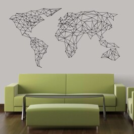 Geometrisk verdenskort wallsticker