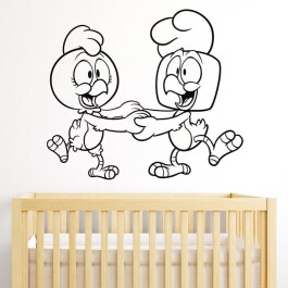 Dansende fjerkræ wallsticker