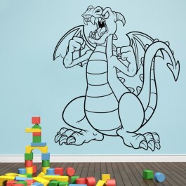 Drage i kamp wallsticker