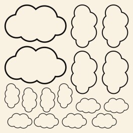 Omridsede skyer wallsticker