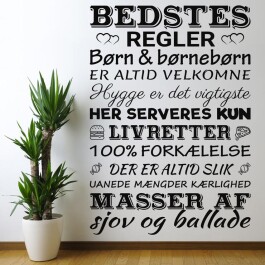 Bedstes regler wallsticker