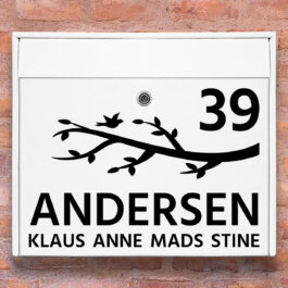 Postkasse stickers - Gren wallsticker til postkasse