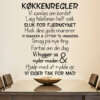Køkkenregler wallsticker