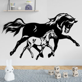 Hoppe med føl wallsticker, heste wallstickers