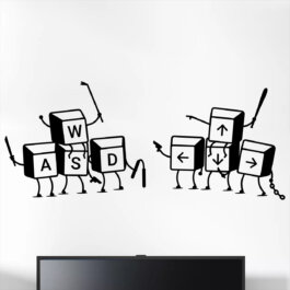 Tastatur kamp wallsticker mellem wasd og pile