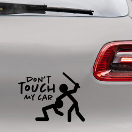 Bil sticker med teksten "Don't touch my car"